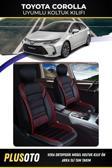 Plusoto Toyota Corolla Uyumlu Vera Serisi Siyah Kırmızı Oto Koltuk Kılıfı 5Li Takım Set M-1007