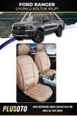 Plusoto Ford Ranger Uyumlu Vera Serisi Bej Oto Koltuk Kılıfı 5Li Takım Set M-302
