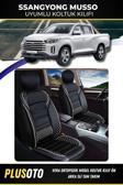Plusoto Ssangyong Musso Uyumlu Vera Serisi Siyah Beyaz Oto Koltuk Kılıfı 5Li Takım Set M-964
