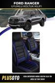 Plusoto Ford Ranger Uyumlu Vera Serisi Siyah Mavi Oto Koltuk Kılıfı 5Li Takım Set M-306