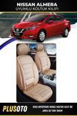 Plusoto Nissan Almera Uyumlu Vera Serisi Bej Oto Koltuk Kılıfı 5Li Takım Set M-524