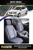Plusoto Seat İbiza Uyumlu Vera Serisi Füme Oto Koltuk Kılıfı 5Li Takım Set M-861