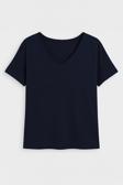 Kadın V Yaka Kısa Kollu İnce Esnek T-Shirt