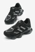 Tonny Black Unisex Siyah Poli Taban Anorak Desenli Yüksek Taban Bağcıklı Spor Ayakkabı