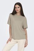 Only Onlfree Taşlı Regular Fit Bisiklet Yaka Bayan T Shirt 15343270 BEJ