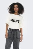 Only Onlsanni Taşlı Pamuklu Regular Fit Bisiklet Yaka Bayan T Shirt 15346650 BEYAZ-SİYAH