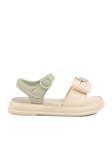 Yeşil Hafif Esnek Taşlı Kız Çocuk Sandalet 25Y600-5  F