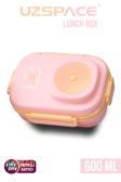 Uzspace 600 ML Çorba Kaseli-Çelik Kaşık Çatallı Paslanmaz Çelik Bento Lunch Box Yeni Nesil Sefer Tası-FFLBOX8021600