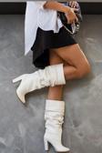 Kadın Moda Kalın Topuk Körüklü Kısa Çizme Şık Tasarım