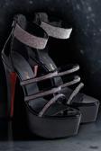 Kadın Taşlı Neon Platform İnce Topuklu Sandalet Gece Şıklığı Model
