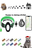 Takip Cihazı ve Airtag Yuvalı Kedi Tasması 2'li Set Ios Uyumlu Boyun Tasması GPS