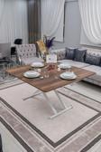 Sehpam Akıllı Akıllı Sehpa Home Üst Tabla Mdf Barok Koyu Ceviz Alt Mekanizma Beyaz Renk