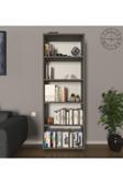 Mirobi Modern 5 Raflı Kitaplık Dekoratif Kitaplık Antrasit