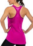 Ghassy Co. Kadın Racerback Sırt Açık Yarı Fileli Antrenman Yoga Koşu Spor Atlet Tank Tops 1780