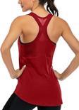 Ghassy Co. Kadın Racerback Sırt Açık Yarı Fileli Antrenman Yoga Koşu Spor Atlet Tank Tops 1780