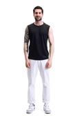 Ghassy Co. Erkek Nem Emici Hızlı Kuruma Atletik Teknik Performans Sporcu Sıfır Kol T-shirt GYM 108