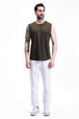 Ghassy Co. Erkek Nem Emici Hızlı Kuruma Atletik Teknik Performans Sporcu Sıfır Kol T-shirt GYM 108