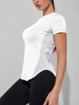 Kadın Dry Fit Running Yoga Hızlı Kuruma Nem Emici Yanları Fileli Hava Alabilen Spor T-shirt
