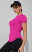 Kadın Dry Fit Running Yoga Hızlı Kuruma Nem Emici Yanları Fileli Hava Alabilen Spor T-shirt