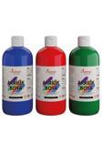 Red Rose Kırmızı-Mavi-Yeşil Akrilik Boya Seti, 3'Lü Set 3X500Gr Dekoratif Hobi Amaçlı Sanatsal Canlı Renkler