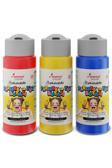 Red Rose Kırmızı-Mavi-Sarı Parmak Boyası 3'Lü Set 3X60Ml Yıkanabilir, Toksik İçermez, Çocuk Okul Kreş İçin