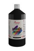 Red Rose Siyah Akrilik Boya 1000Gr, Dekoratif Hobi Amaçlı Sanatsal Canlı Renkler