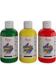 Red Rose Yeşil-Sarı-Kırmızı Akrilik Boya Seti, 3'Lü Set 3X250Gr Dekoratif Hobi Amaçlı Sanatsal Canlı Renkler