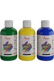 Red Rose Yeşil-Sarı-Mavi Akrilik Boya Seti, 3'Lü Set 3X250Gr Dekoratif Hobi Amaçlı Sanatsal Canlı Renkler