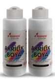 Red Rose Beyaz Akrilik Boya Seti, 2'Li Set 2X120Ml Dekoratif Hobi Amaçlı Sanatsal Canlı Renkler