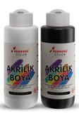 Red Rose Beyaz-Siyah Akrilik Boya Seti, 2'Li Set 2X120Ml Dekoratif Hobi Amaçlı Sanatsal Canlı Renkler