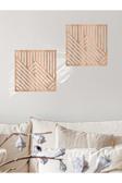 Mars Minimalist Geometrik 2'Li Set Ahşap Duvar Dekoru