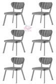 Esinti Metal Sandalye Renkli Ayak 6 Lı Set Cafe,Restaurant,Mutfak,Salon,Yemek Odası Sandalyesi 