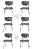 Simge Metal Sandalye Renkli Ayak 6 Lı Set Cafe,Restaurant,Mutfak,Salon,Yemek Odası Sandalyesi 