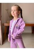 Lav Mer Kids Kiz Çocuk Eşofman Takimi 2 Li. Boru Paça Farmuarli Kapuşonlu Takim. Love Baskili Takim.