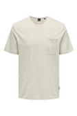 Only & Sons Onsbale Çizgili % 100 Pamuk Regular Fit Bisiklet Yaka Erkek T Shirt 22025680 AÇIK BEJ