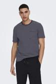Only & Sons Onsbale Çizgili % 100 Pamuk Regular Fit Bisiklet Yaka Erkek T Shirt 22025680 KOYU LACIVERT