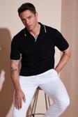 Buratti Streç Pamuklu Regular Fit Şerit Detaylı Erkek Polo Yaka T Shirt 5902768 SİYAH