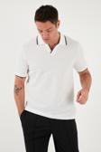 Buratti Streç Pamuklu Regular Fit Şerit Detaylı Erkek Polo Yaka T Shirt 5902768 EKRU