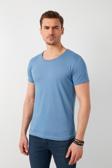 Buratti % 100 Pamuklu Bisiklet Yaka Basic Erkek T Shirt 5412008 İNDİGO
