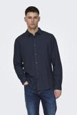 Only & Sons Onscaiden Keten ve Pamuk Karışımlı Slim Fit Erkek Gömlek 22012321 LACİVERT
