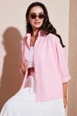 Lela Pamuk Karışımlı Regular Fit Bayan Gömlek 6772418 Şeker Pembe