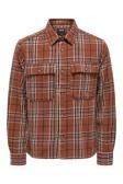 Only & Sons Onsscott Ekoseli Pamuklu Rahat Kesim Erkek Gömlek 22025629 TABA-SİYAH