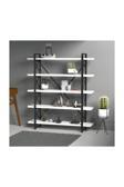 Evdemo Wood Metal Kitaplık Beyaz