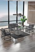 Evdemo Breda Rattan Örgü Bahçe Balkon Takımı 2+1+1 Cam Masalı Antrasit