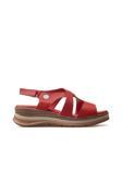 Kadın Hakiki Deri Topuklu Günlük Sandalet 25y D25ys-2790 Z Kırmızı