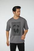 Rugatchi Baskılı Oversize Bisiklet Yaka T-Shirt