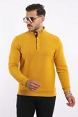 Rugatchi Pamuk Düz Selanik Dokuma Mont Yaka Sweatshirt Nefti