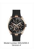 Welar Wel5258-4 Siyah Kadran Ve Silikon Kordon Gold Kaplama Çelik Erkek Kol Saati