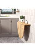 Ankara Orman Ürünleri 90X60 Cm Mdf Yuvarlak Açılır Kapanır Duvara Monte Raf Masa Mutfak Masası