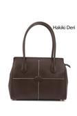 Kadın Kahve Antik Hakiki Deri El ve Omuz Çantası